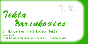 tekla marinkovics business card